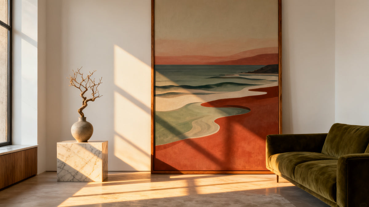 Framed wall art mockup showcasing stylish art for lounge to enhance your living room decor.