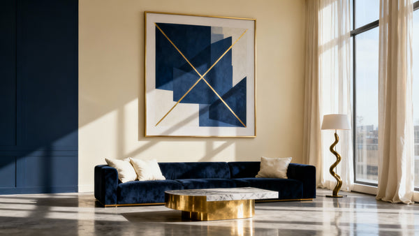 Framed classy print wall art mockup enhancing modern interior decor.