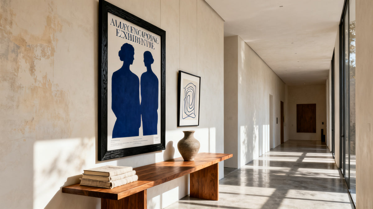 Framed wall art mockup showcasing curated sets of posters for a stunning gallery wall decor.