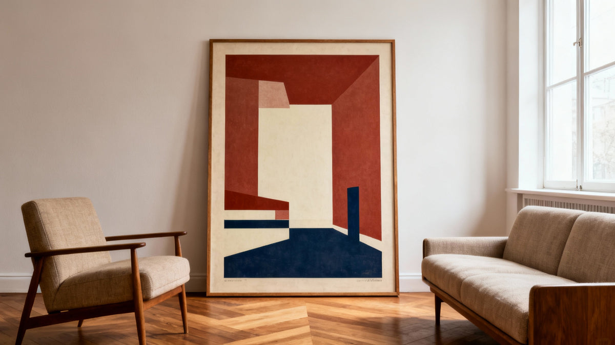 Framed retro space art mockup showcasing cosmic creativity in vintage wall art prints.