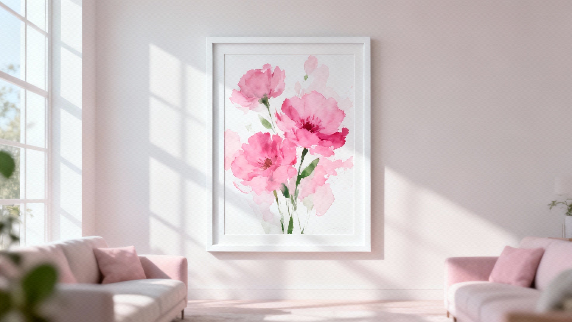 Pink Flowers For Wall | Stunning Floral Wall Decor Ideas