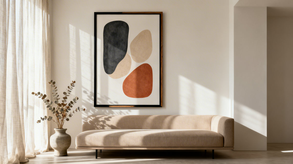 Framed wall art mockup for living room showcasing the best wall art styles for stunning decor.