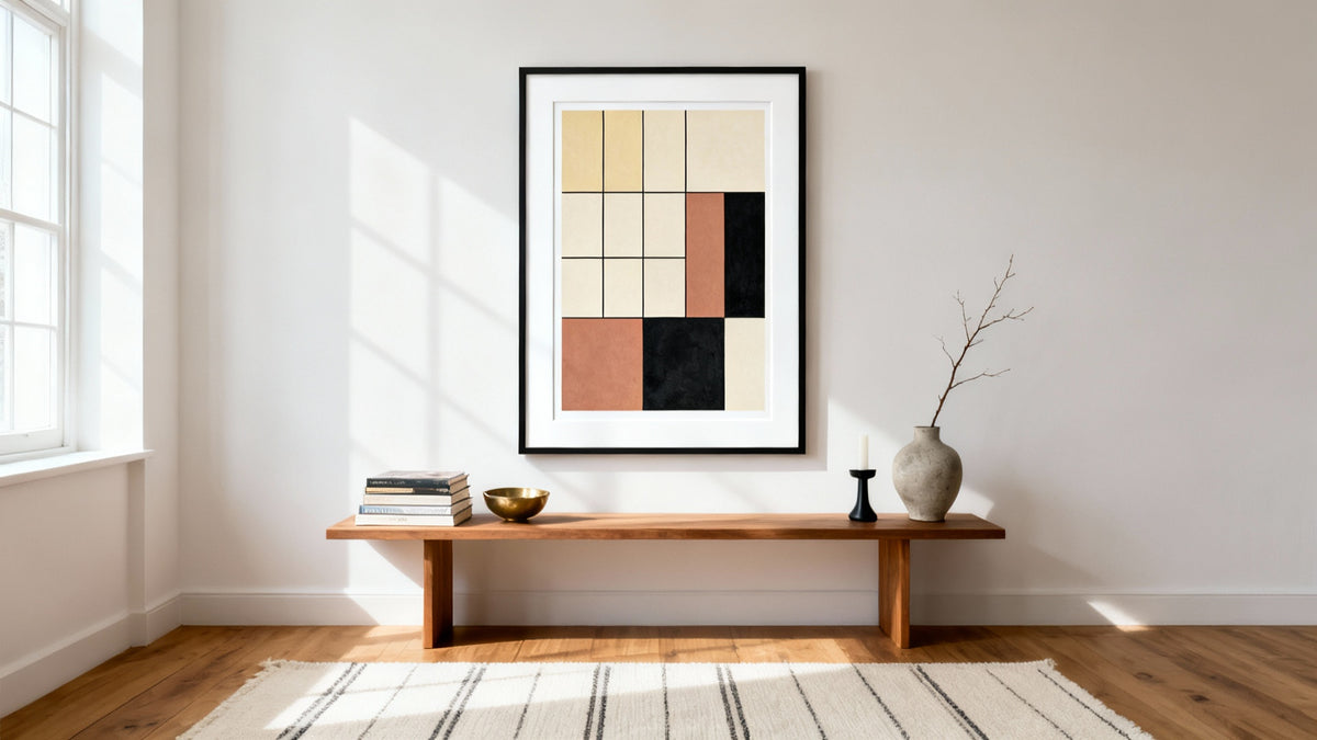 Framed wall art mockup showcasing a stylish art gallery wall layout for home decor inspiration.