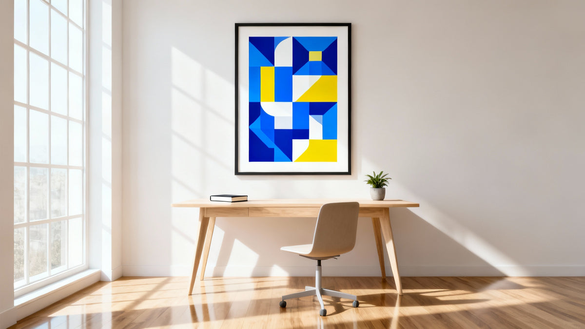 Framed wall art mockup featuring an 11 x 17 poster size for printing and design inspiration.
