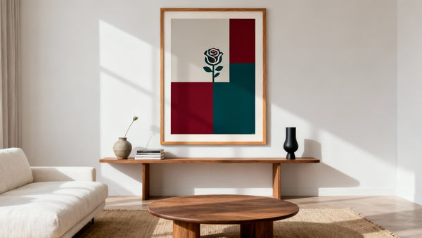 Framed wall art mockup showcasing stylish homewares art for modern decor inspiration.