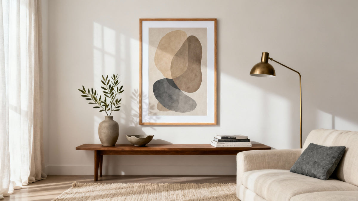 Framed wall art mockup showcasing beautiful wall art decor to enhance your space's style.