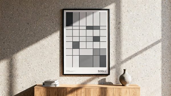 Framed wall art mockup showcasing standard poster size in cm for home decor inspiration.