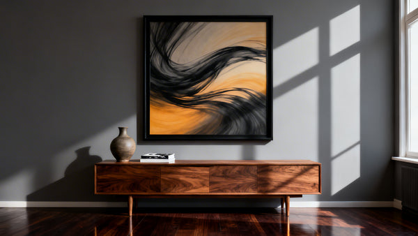 Framed movement poster wall art mockup for modern interior decor inspiration.