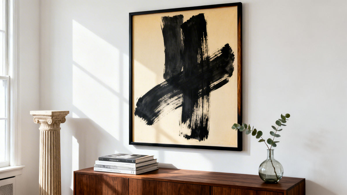 Framed wall art mockup showcasing vibrant poster prints to enhance your space's decor.