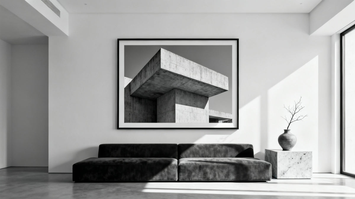 Framed wall art mockup showcasing big wall posters for modern interiors in stylish decor.