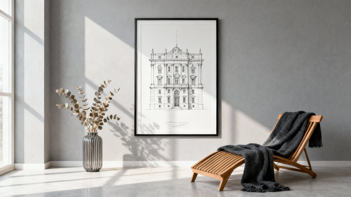 Framed wall art mockup featuring a 60 x 80 poster in a stylish interior setting. Perfect for decor inspiration.
