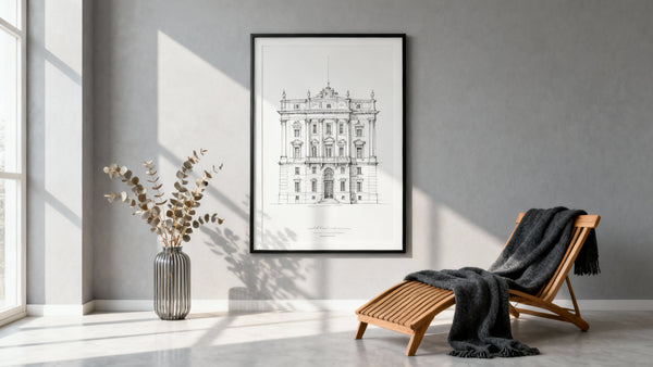 Framed wall art mockup featuring a 60 x 80 poster in a stylish interior setting. Perfect for decor inspiration.