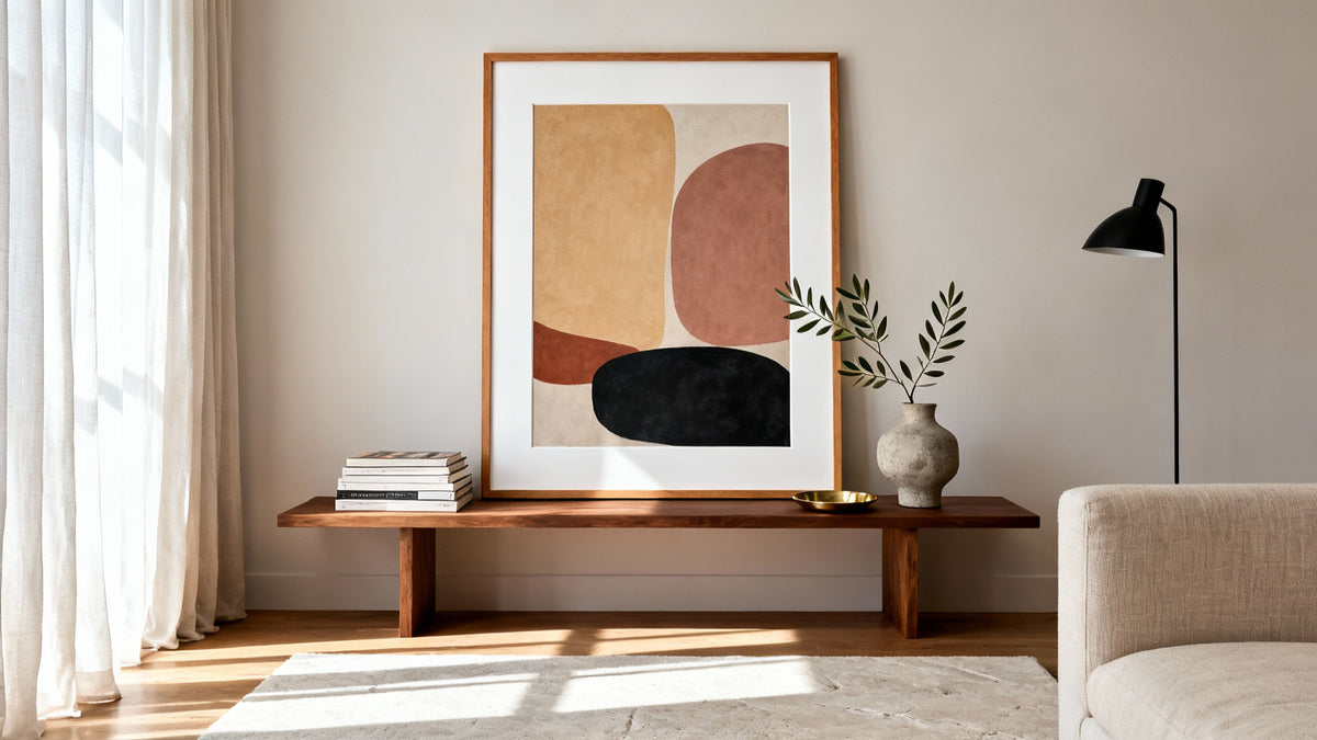 Framed wall art mockup showcasing stylish posters for art lovers