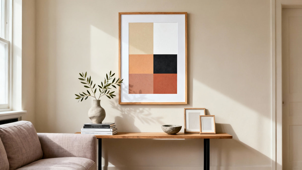 Framed wall art mockup showcasing stylish groupings for home decor inspiration.