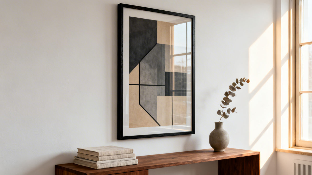 Framed wall art mockup featuring stylish poster prints to enhance your space.