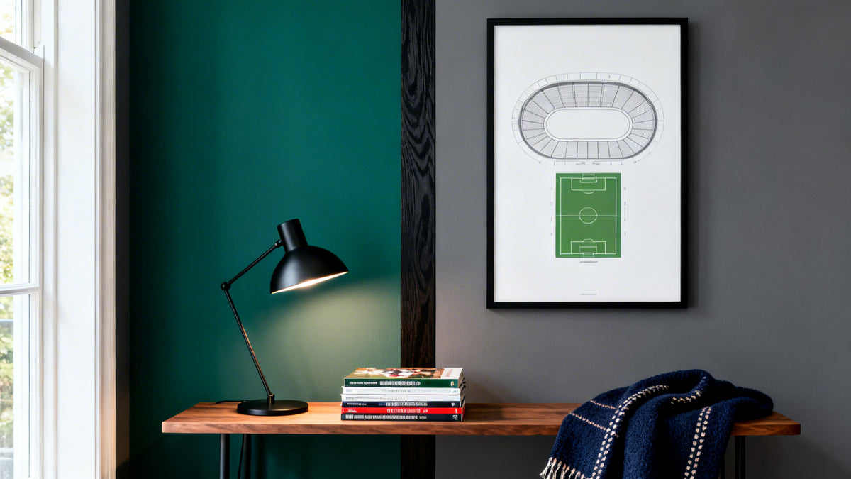 Framed mockup of custom football wall art, perfect gift for teenagers who love the sport.
