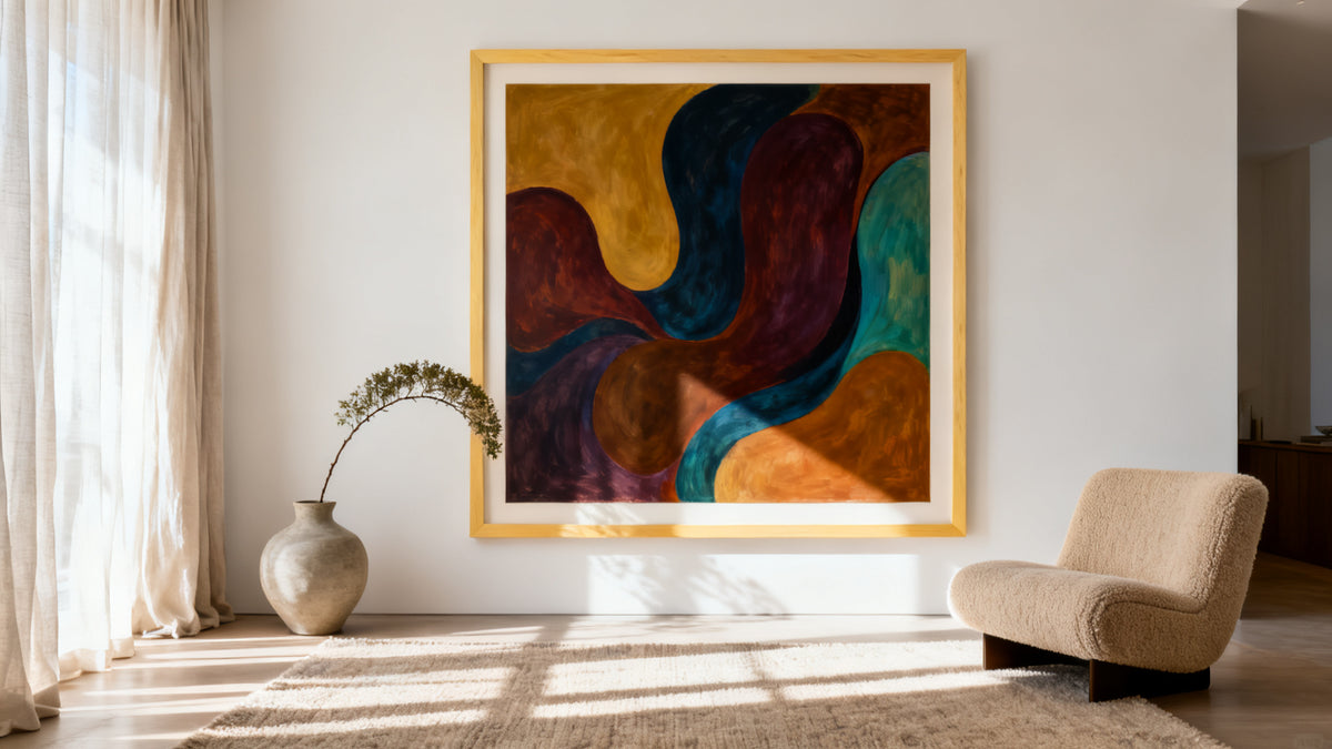 Framed wall art mockup showcasing top trends in wall art for modern decor styles.