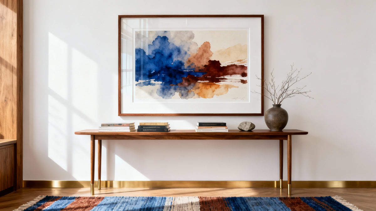 Framed wall art mockup showcasing a high quality art print for collectors and creators