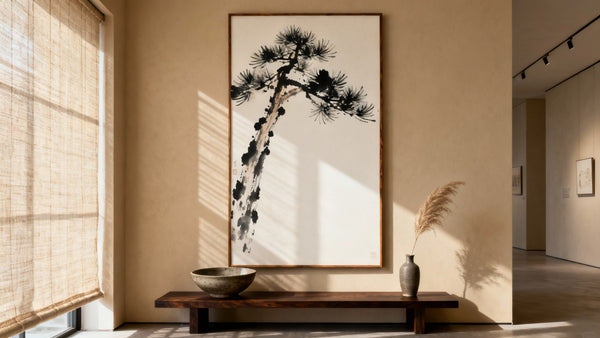 Framed Japanese art piece mockup showcasing authentic styles for modern wall decor.