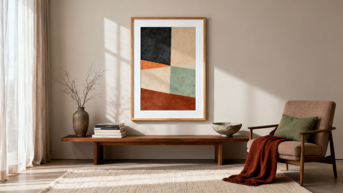 Framed wall art mockup showcasing stunning prints to elevate your home decor.