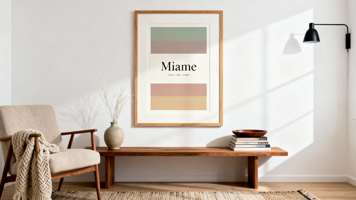 Framed wall art mockup featuring a custom name print, perfect for personalized gifts and home decor.