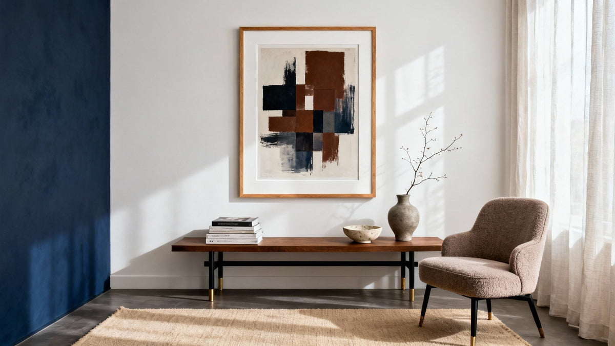 Framed modern art mockup showcasing contemporary wall decoration ideas for stylish interiors.