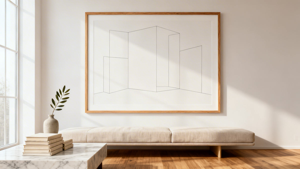Framed wall art mockup showcasing stylish wall artwork to enhance your living space.