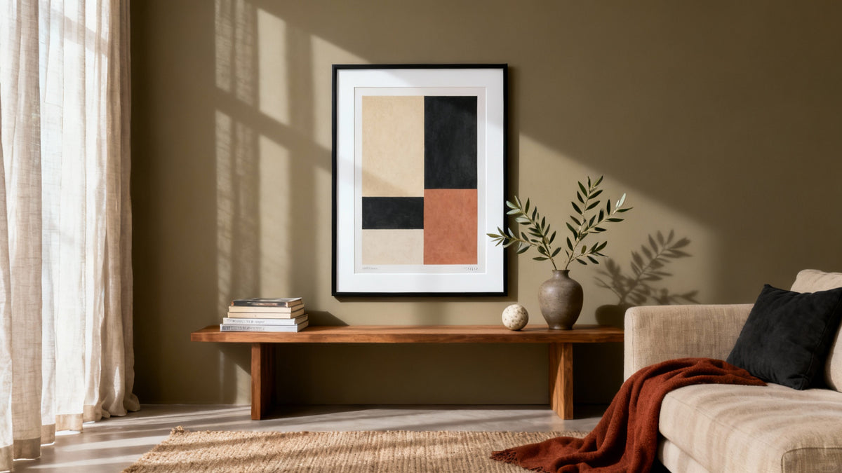 Mockup of framed wall art featuring cheap prints and posters for affordable home decor.