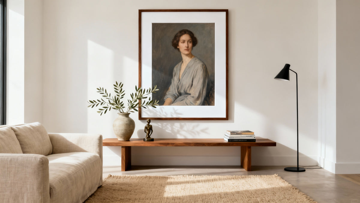 Framed wall art mockup featuring stunning portraits for wall decor, perfect for transforming your space.