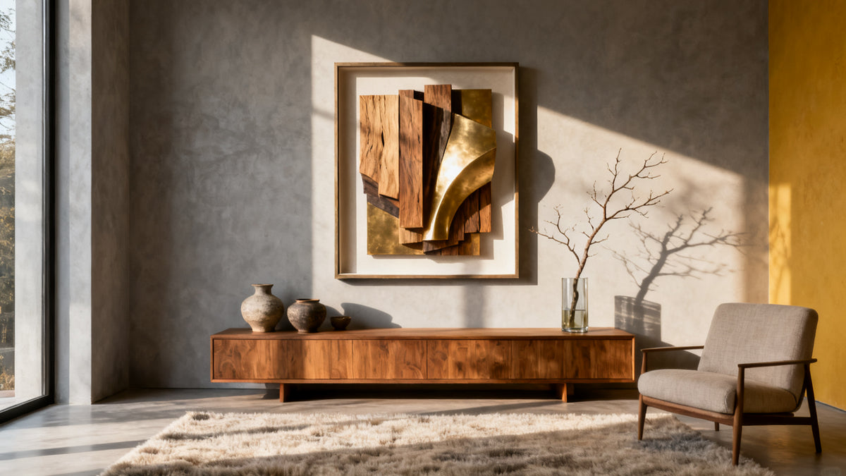 Framed wall art mockup showcasing unique wall decor ideas for living room inspiration.