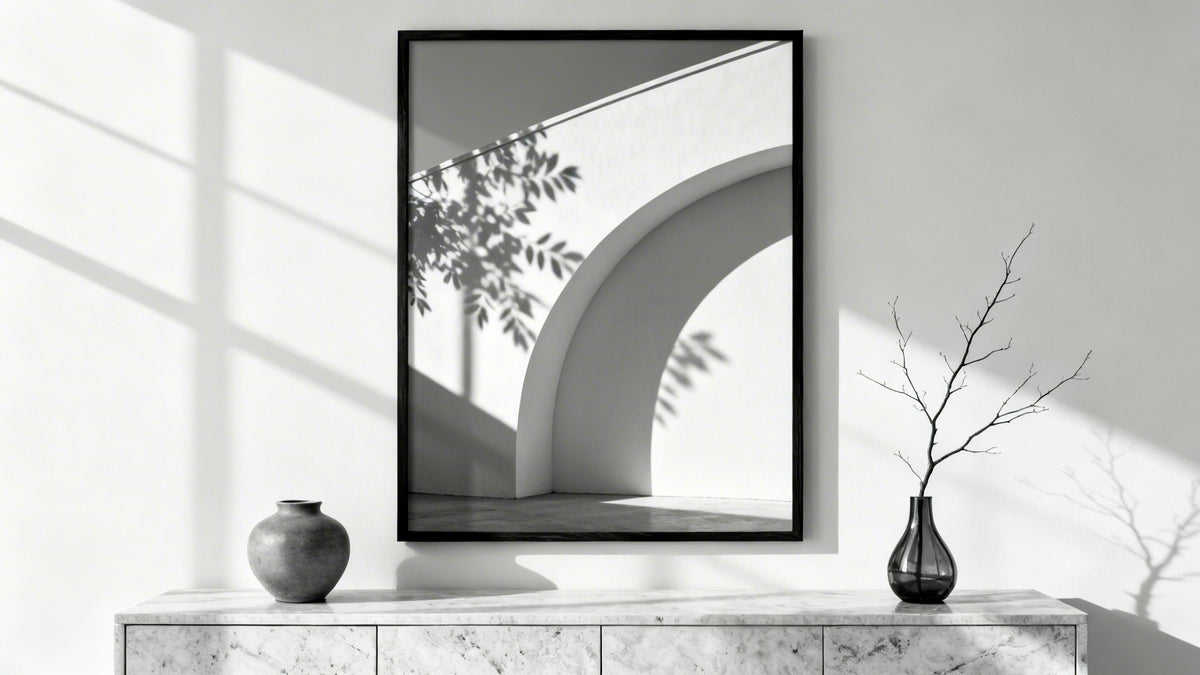 Framed wall art mockup showcasing stylish decor for a vibrant prints room.