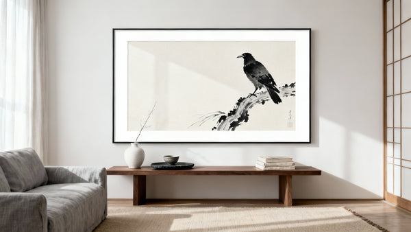 Framed wall art mockup featuring stunning black and white Japanese art, showcasing tradition and timeless inspiration.
