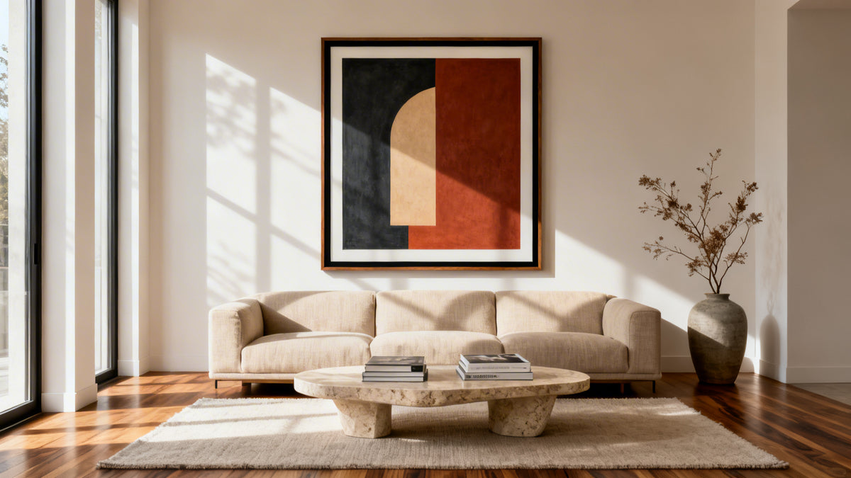 Framed wall art mockup showcasing stylish poster and art decor for elegant home interior design.