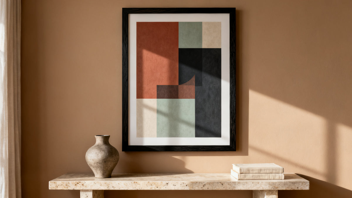 Framed wall art mockup showcasing stylish sets of wall pictures for home decor inspiration.