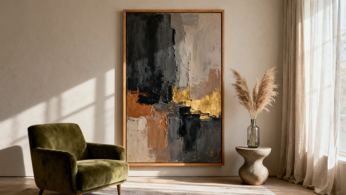 Framed wall art mockup showcasing stylish canvas wall paintings for home decor inspiration.