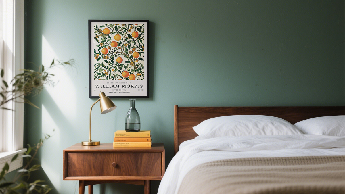 Vintage Flower Prints of William Morris textile of a citrus grove
