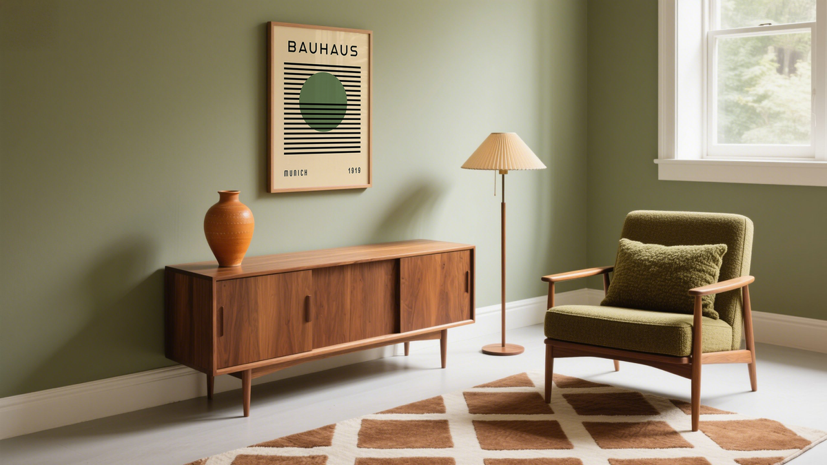 Bauhaus Pictures for Lounge in Green and Beige