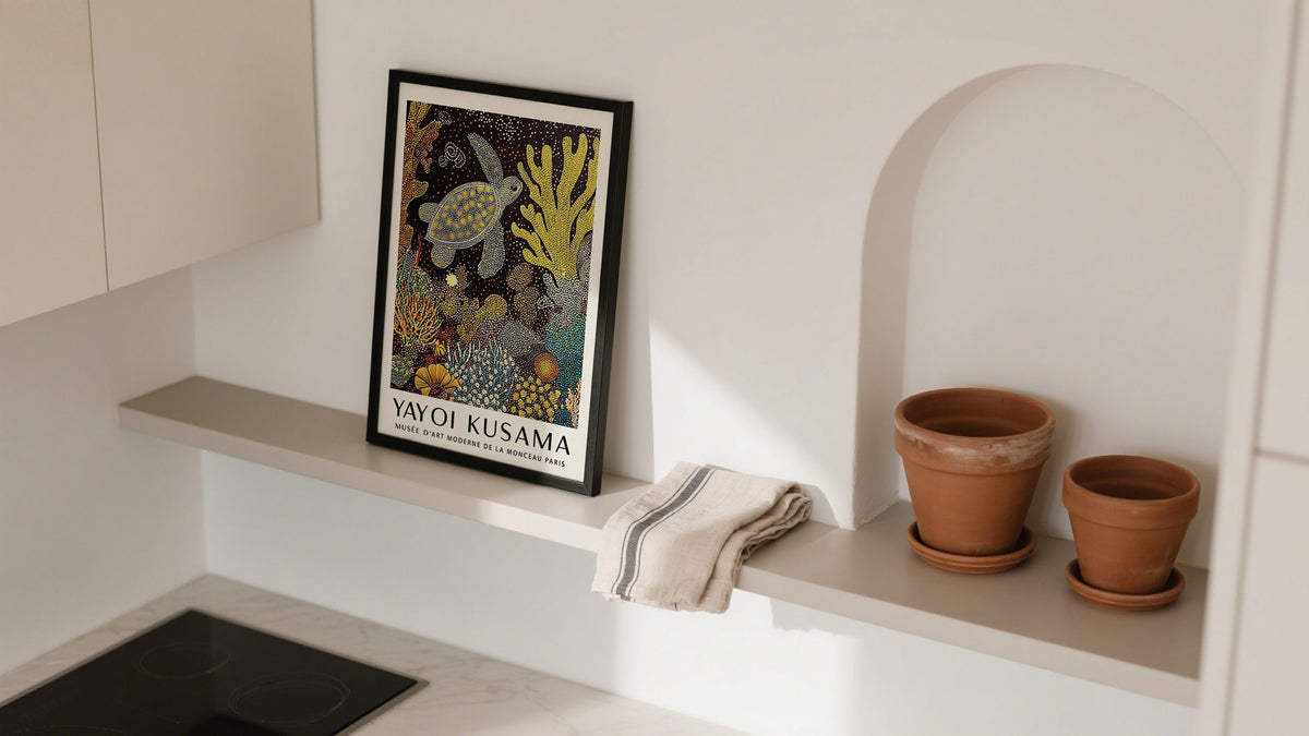 Where to buy art for Cheap, displaying a coral reef turtle print