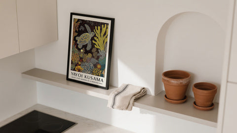 Where to buy art for Cheap, displaying a coral reef turtle print