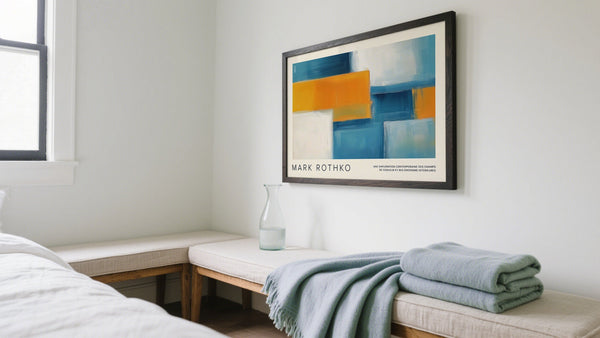 Horizontal Art & Wall Decor for bedroom in blue and yellow tones
