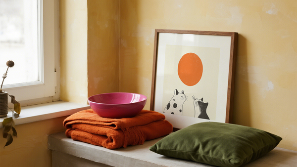 Cats in Japanese Art gazing in the sun