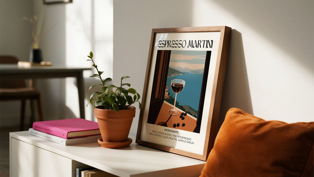 Espresso Martini Watercolor Wall Art