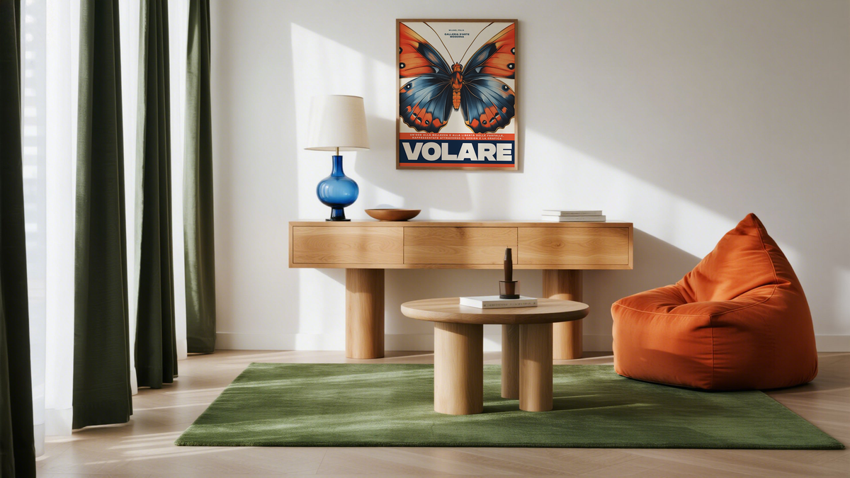 Red and Blue Modern Butterfly Art for home decor