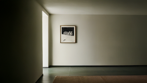 Japanese Tiger Art in black and white