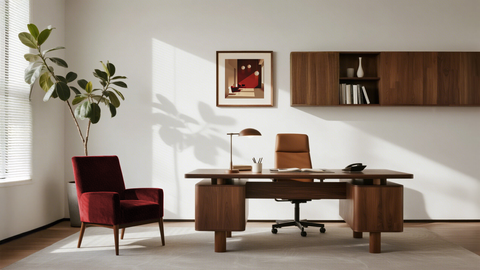 Luxury Wall Art for Business in Red and Beige