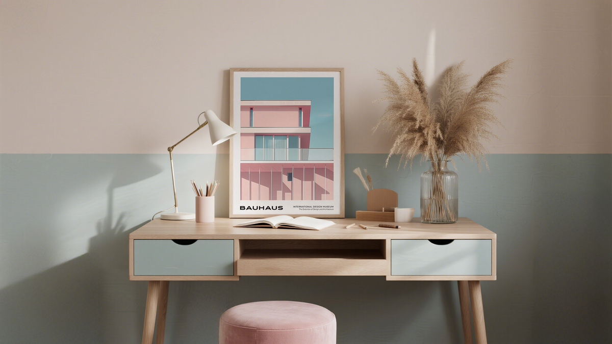 Awesome Office Wall Art in pink and blue