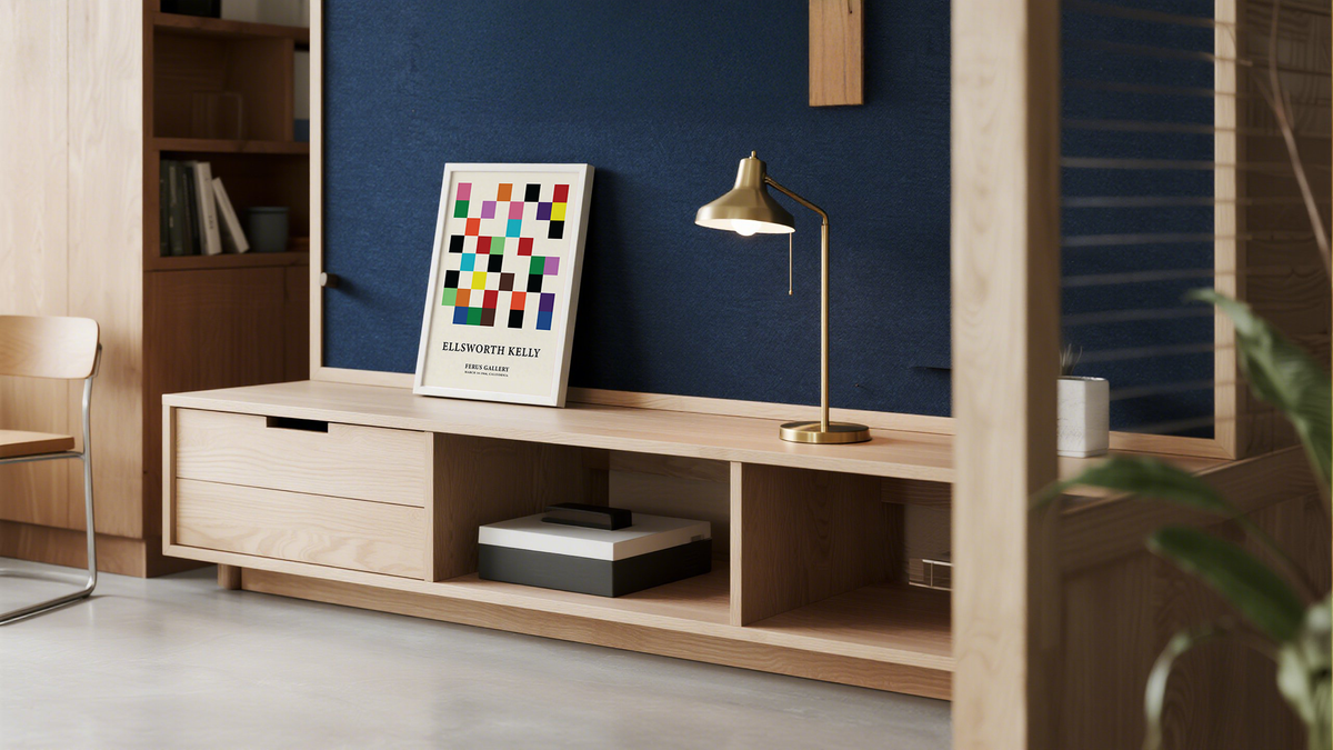 Framed Wall Art for office in colorful grid blocks