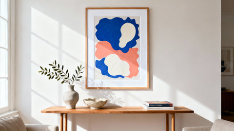 Framed Matisse print displayed in a stylish mockup showcasing vibrant colors and artistic design.