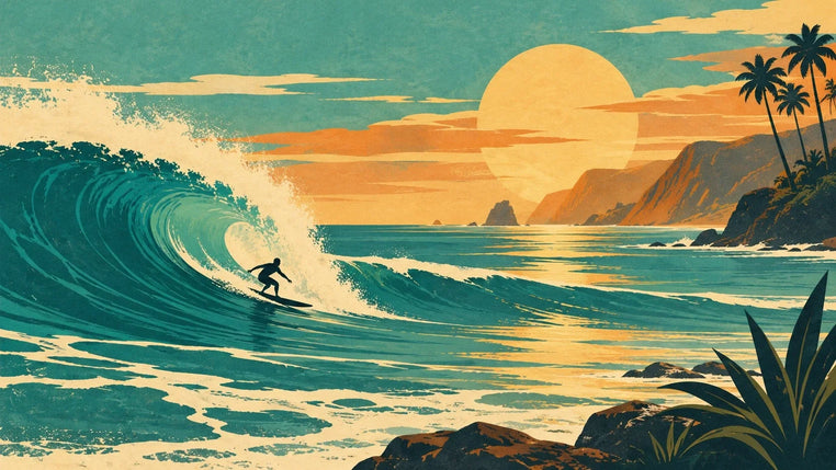 Retro Surf Poster Art: How the Golden Age of Travel Design Shaped Surf Prints