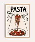 Pasta Art Print in Red, Black, and White for kitchen wall art